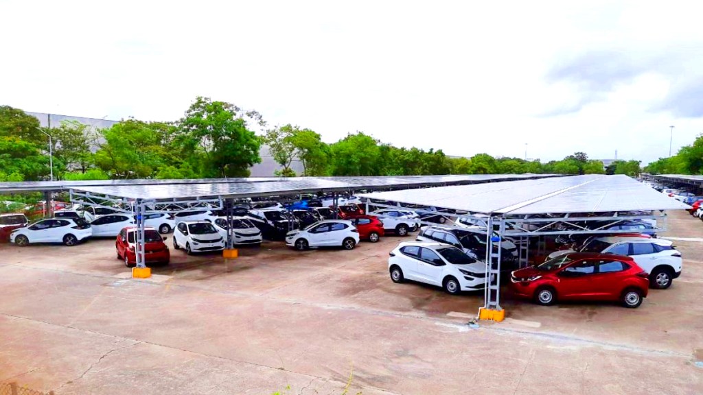 India's largest solar carport at the Tata Motors plant in Pune